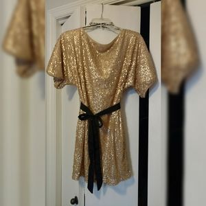 BKE Boutique brand Gold sequin dress